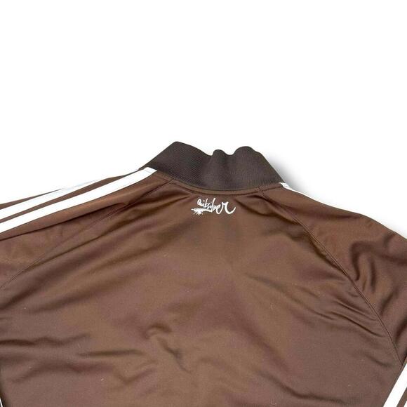 Vintage Quiksilver Track Jacket Brown Full Zip Striped Trim Size XL Y2K Style - Picture 7 of 9